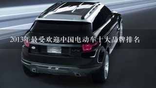 2013年最受欢迎中国电动车十大品牌排名