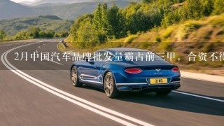 2月中国汽车品牌批发量霸占前3甲，合资不得不打折