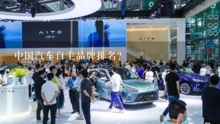 中国汽车自主品牌排名？