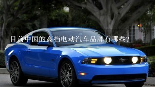 目前中国的高档电动汽车品牌有哪些?