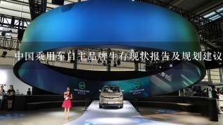 中国乘用车自主品牌生存现状报告及规划建议