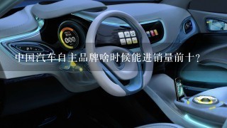 中国汽车自主品牌啥时候能进销量前十？